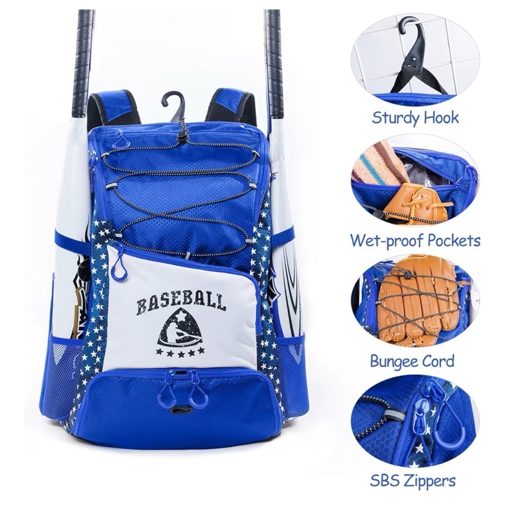 Boys Blue Baseball Backpack